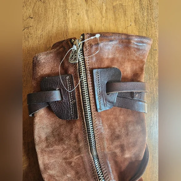 A.S.98 Carter 40 Suede Leather Boots EUC $398 Chestnut Brown 8.5 9 W Boho Moto - Picture 9 of 17